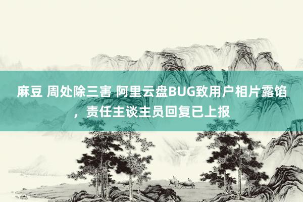 麻豆 周处除三害 阿里云盘BUG致用户相片露馅，责任主谈主员回复已上报