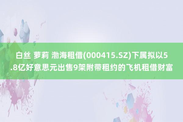 白丝 萝莉 渤海租借(000415.SZ)下属拟以5.8亿好意思元出售9架附带租约的飞机租借财富