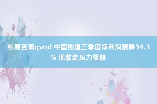 杉原杏璃qvod 中国铁建三季度净利润骤降34.3% 现款流压力显赫