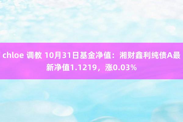 chloe 调教 10月31日基金净值：湘财鑫利纯债A最新净值1.1219，涨0.03%