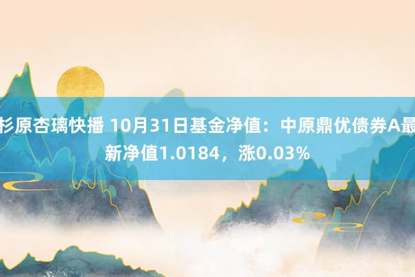 杉原杏璃快播 10月31日基金净值：中原鼎优债券A最新净值1.0184，涨0.03%