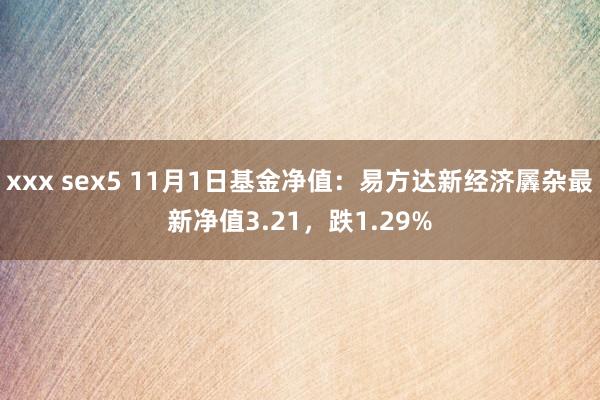 xxx sex5 11月1日基金净值：易方达新经济羼杂最新净值3.21，跌1.29%