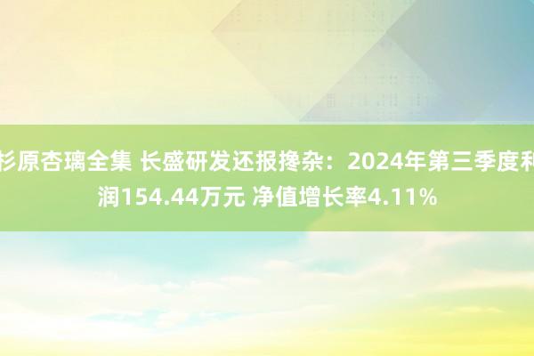 杉原杏璃全集 长盛研发还报搀杂：2024年第三季度利润154.44万元 净值增长率4.11%