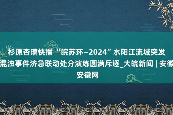 杉原杏璃快播 “皖苏环—2024”水阳江流域突发水混浊事件济急联动处分演练圆满斥逐_大皖新闻 | 安徽网