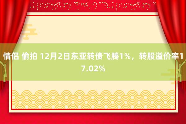 情侣 偷拍 12月2日东亚转债飞腾1%，转股溢价率17.02%