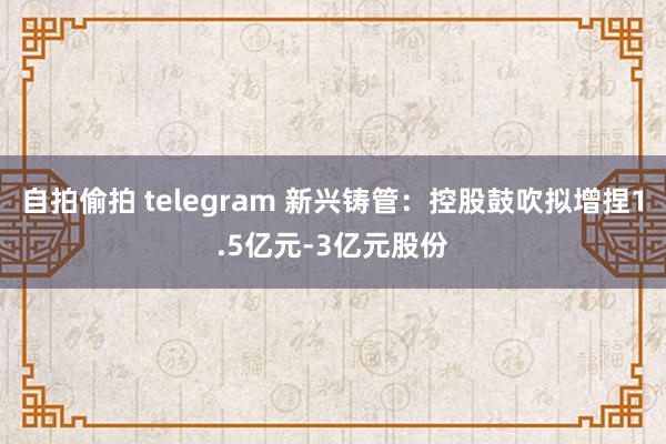 自拍偷拍 telegram 新兴铸管：控股鼓吹拟增捏1.5亿元-3亿元股份