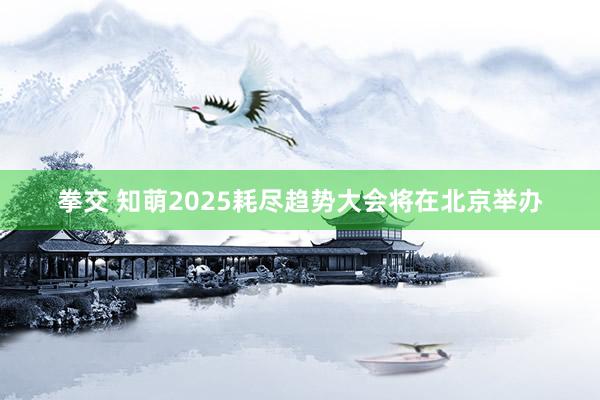 拳交 知萌2025耗尽趋势大会将在北京举办