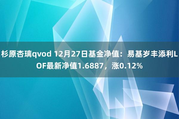 杉原杏璃qvod 12月27日基金净值：易基岁丰添利LOF最新净值1.6887，涨0.12%