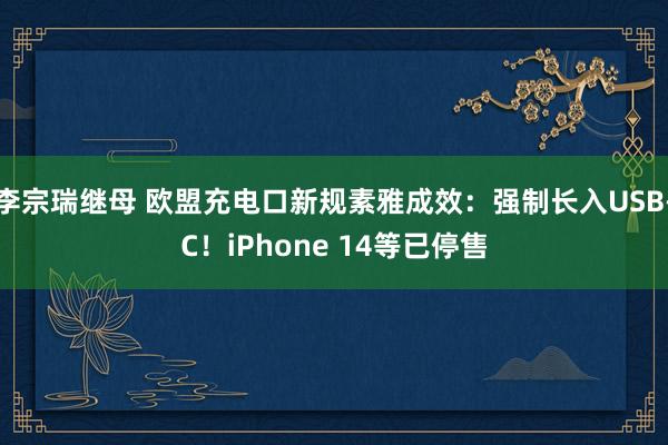 李宗瑞继母 欧盟充电口新规素雅成效：强制长入USB-C！iPhone 14等已停售