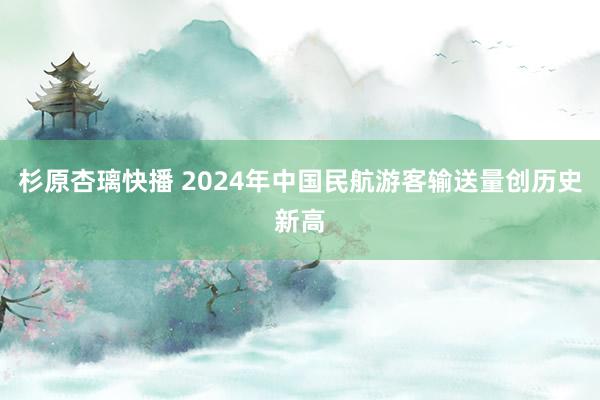 杉原杏璃快播 2024年中国民航游客输送量创历史新高