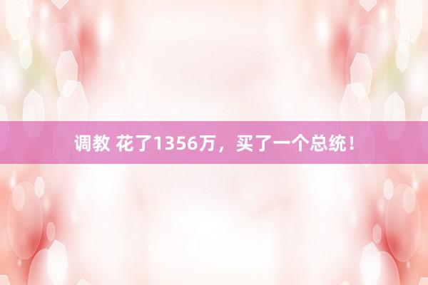 调教 花了1356万，买了一个总统！