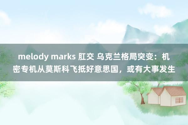 melody marks 肛交 乌克兰格局突变：机密专机从莫斯科飞抵好意思国，或有大事发生