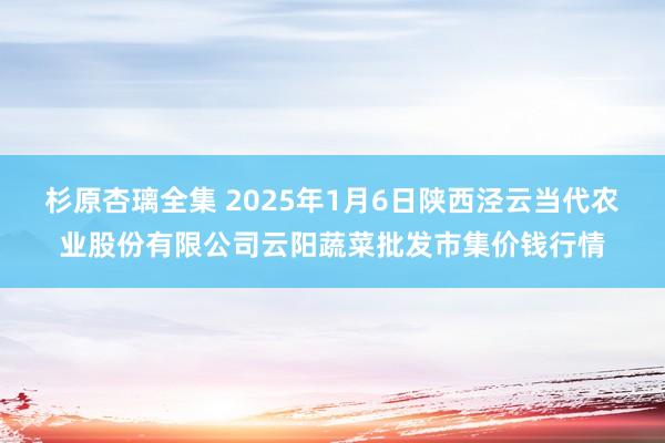 杉原杏璃全集 2025年1月6日陕西泾云当代农业股份有限公司云阳蔬菜批发市集价钱行情