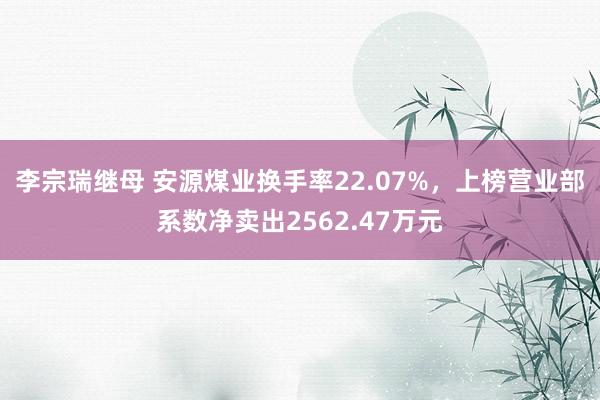 李宗瑞继母 安源煤业换手率22.07%，上榜营业部系数净卖出2562.47万元