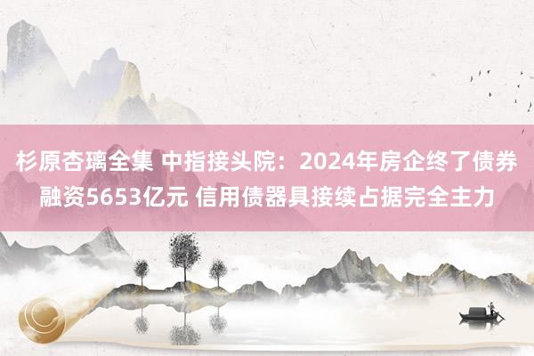 杉原杏璃全集 中指接头院：2024年房企终了债券融资5653亿元 信用债器具接续占据完全主力