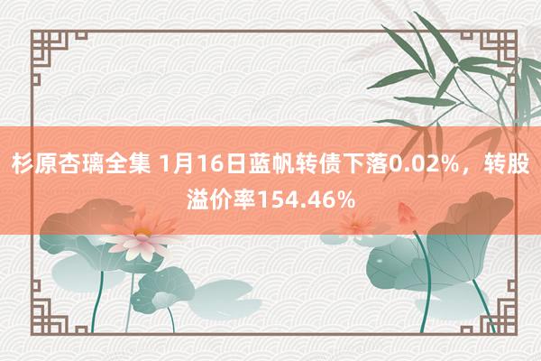 杉原杏璃全集 1月16日蓝帆转债下落0.02%，转股溢价率154.46%