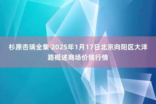 杉原杏璃全集 2025年1月17日北京向阳区大洋路概述商场价钱行情